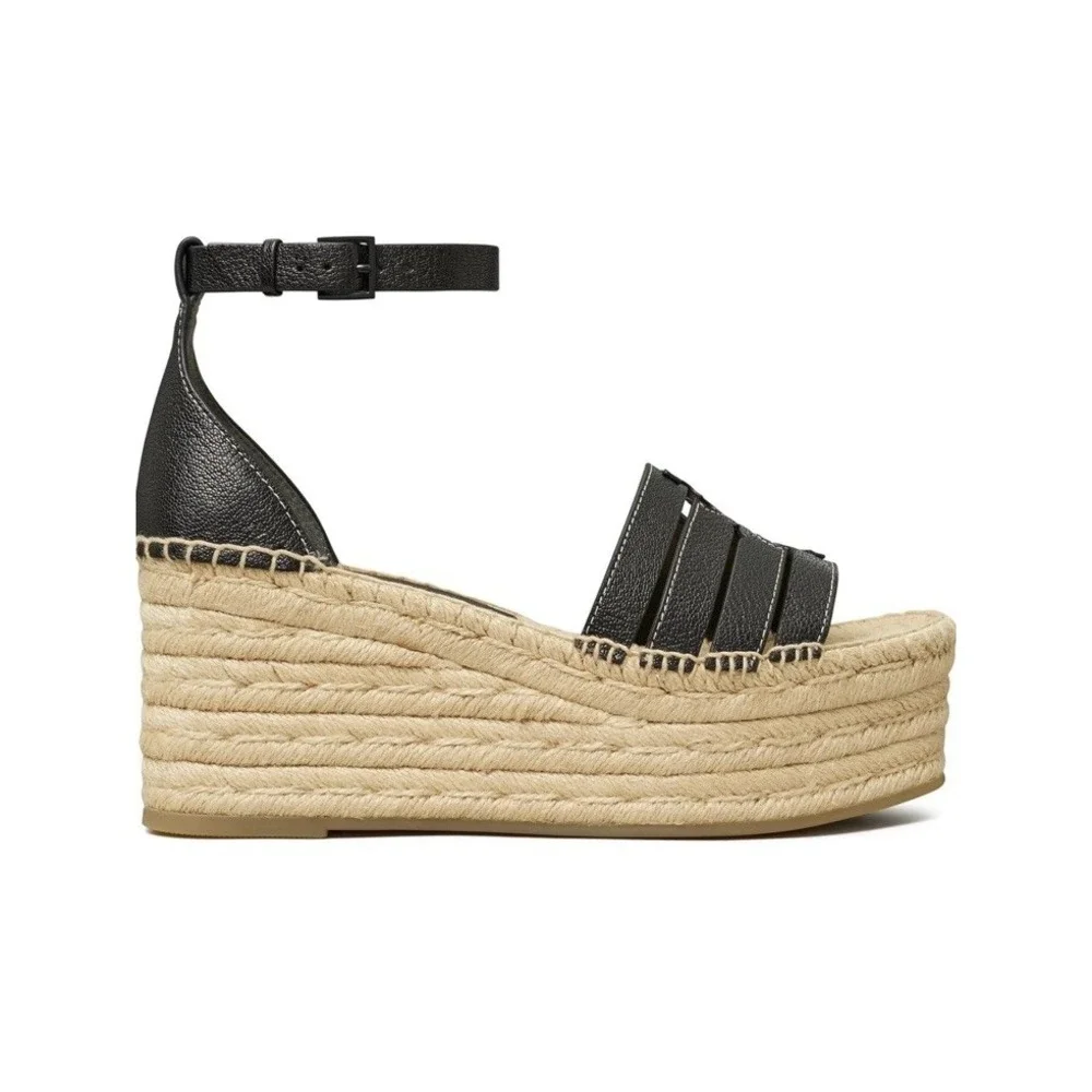 Tory Burch Women's 80 Mm INES Cage Wedge Espadrille Platform NIB